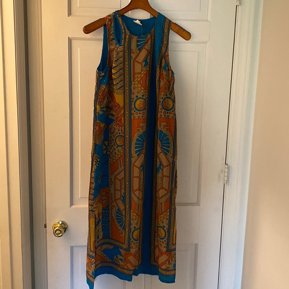 Akemi + Kin midi dress from Anthroplogie. Size 2. Turquoise and gold